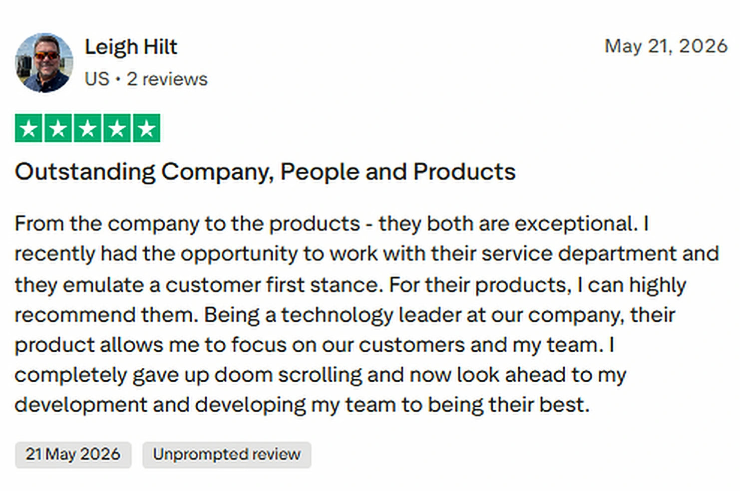 TACTIQLab. customer review on Trustpilot